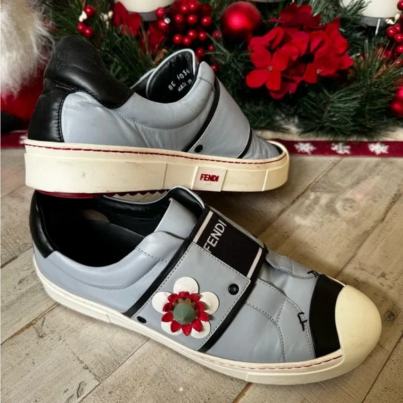 Fendi Women's Black and Light Gray Sneakers - Picture 2 of 9